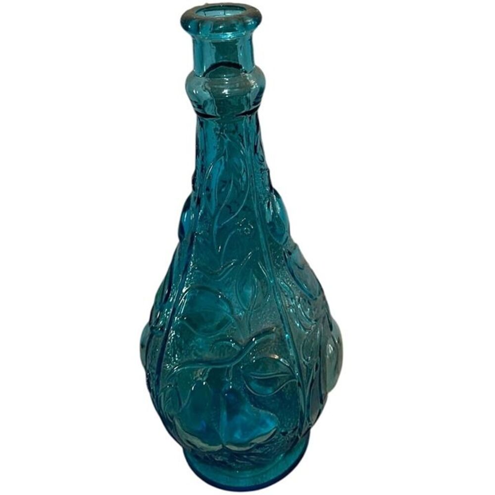 Vintage Mid Century Modern Made in Italy Blue Genie Bottle 11"